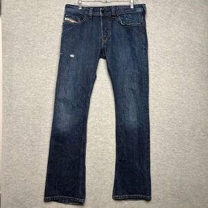 Diesel Denim Jeans Trouleg Bootcut Button Fly‎ Dark Wash Made in Italy 33x32 Men